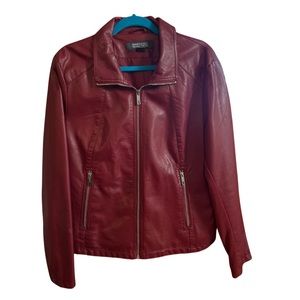 Kenneth Cole Reaction Red Leather Jacket